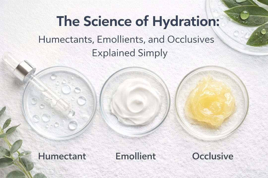 The Science of Hydration: Humectants, Emollients, and Occlusives Explained Simply