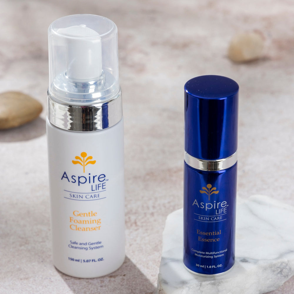 AspireLIFE® The Evening Set – night routine essentials for cleansing, hydration, and overnight skin recovery.