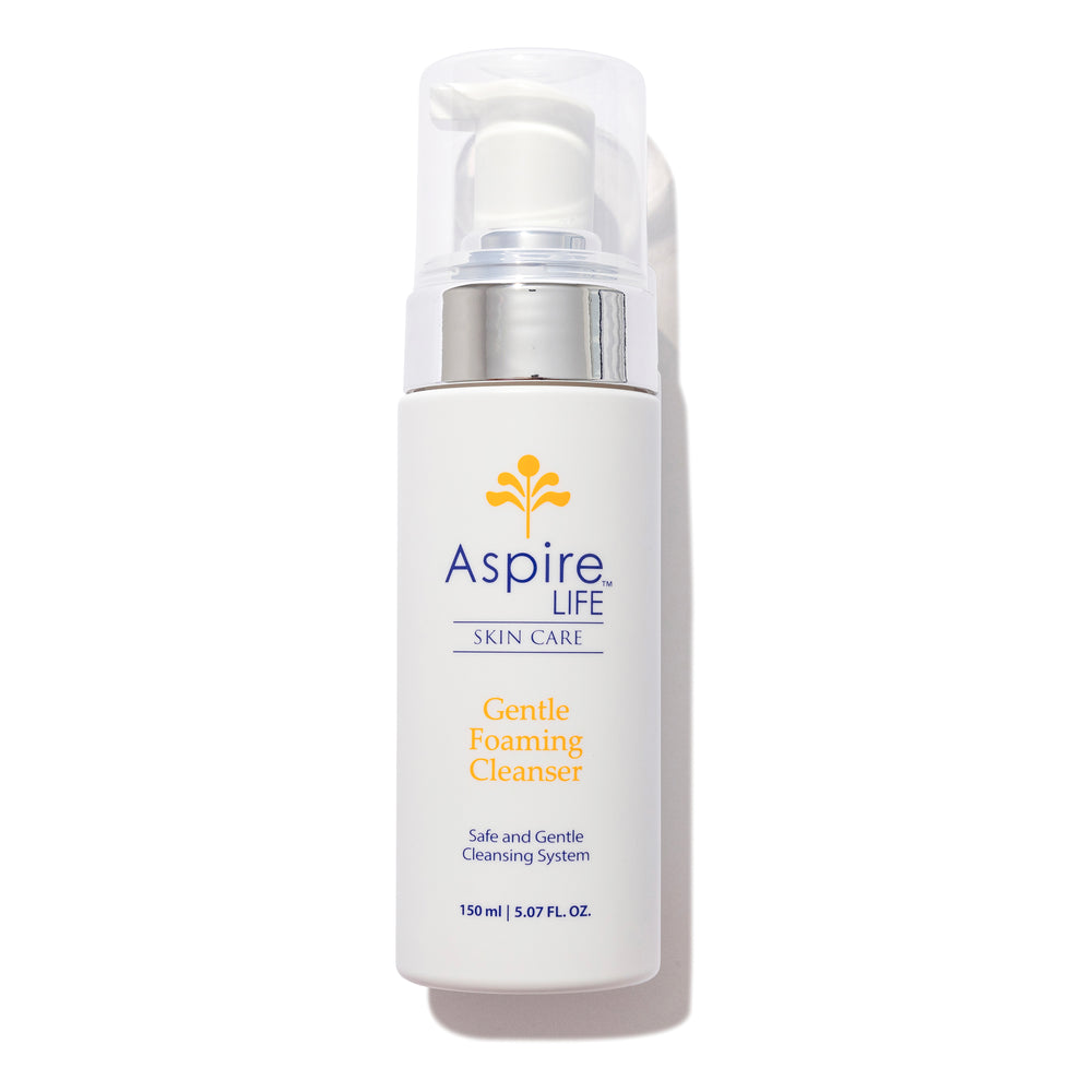 AspireLIFE® Gentle Foaming Cleanser – fragrance-free natural face wash for sensitive skin with marine and plant-based ingredients.