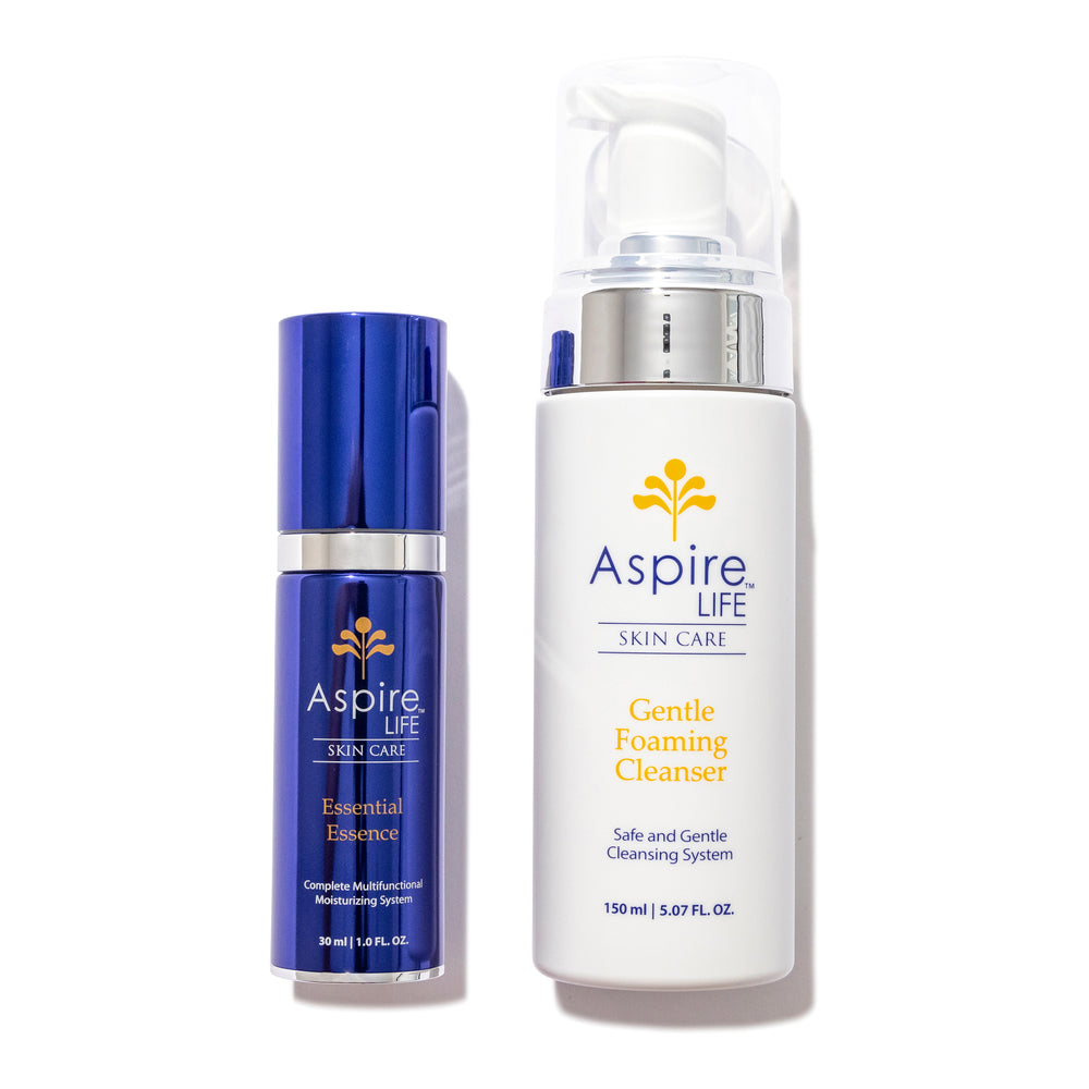 AspireLIFE® The Evening Set – night routine essentials for cleansing, hydration, and overnight skin recovery.