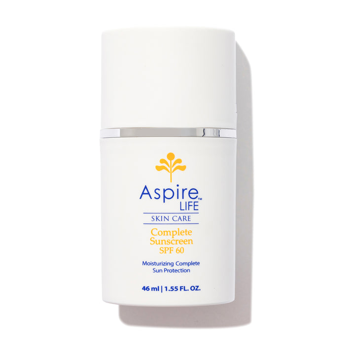 AspireLIFE® Complete Sunscreen SPF 60 – mineral broad spectrum sunscreen with non-nano zinc and titanium dioxide for sun and pollution protection.