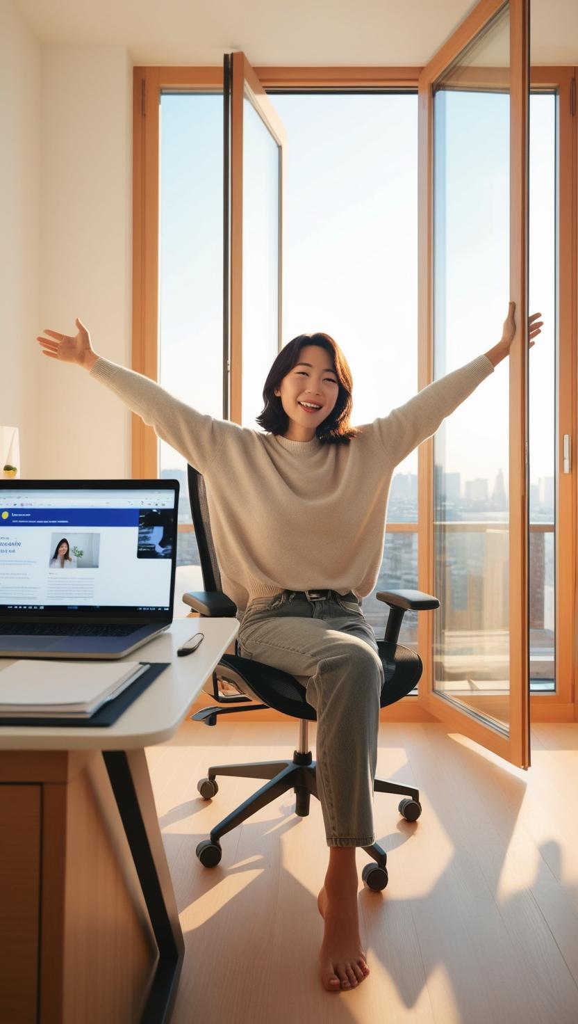 Carefree woman enjoying her day with glowing skin, representing the results of a simple skincare routine using clean moisturizer and lotion. Keywords: skincare, skin care, moisturizer, simple skincare, skincare simplified.